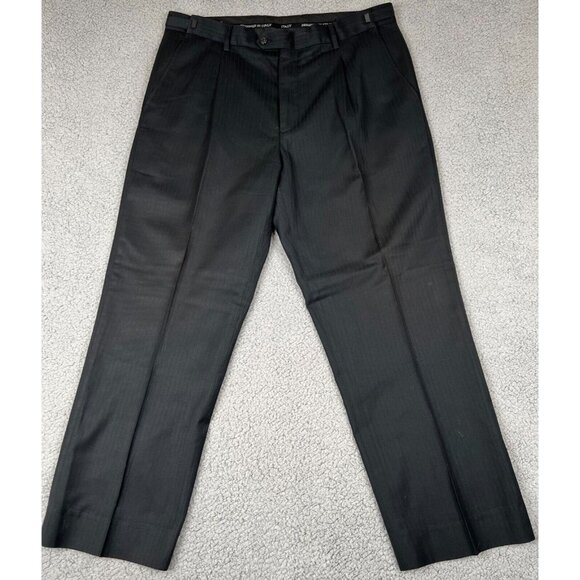 Porto Filo Extra Fine Dress Pants Polyester Men’s Size 34-36x27.5 Color Black - Picture 1 of 13